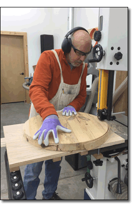 Bandsaw circle cutting jig.